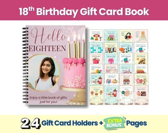 18th Birthday Gift Card Book, Photo Album Keepsake (Digital Download)
