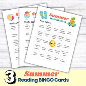 Summer Reading Challenge Bingo Cards for Kids, Summer Reading Challenge Sheet Printables, DIGITAL DOWNLOAD PDF