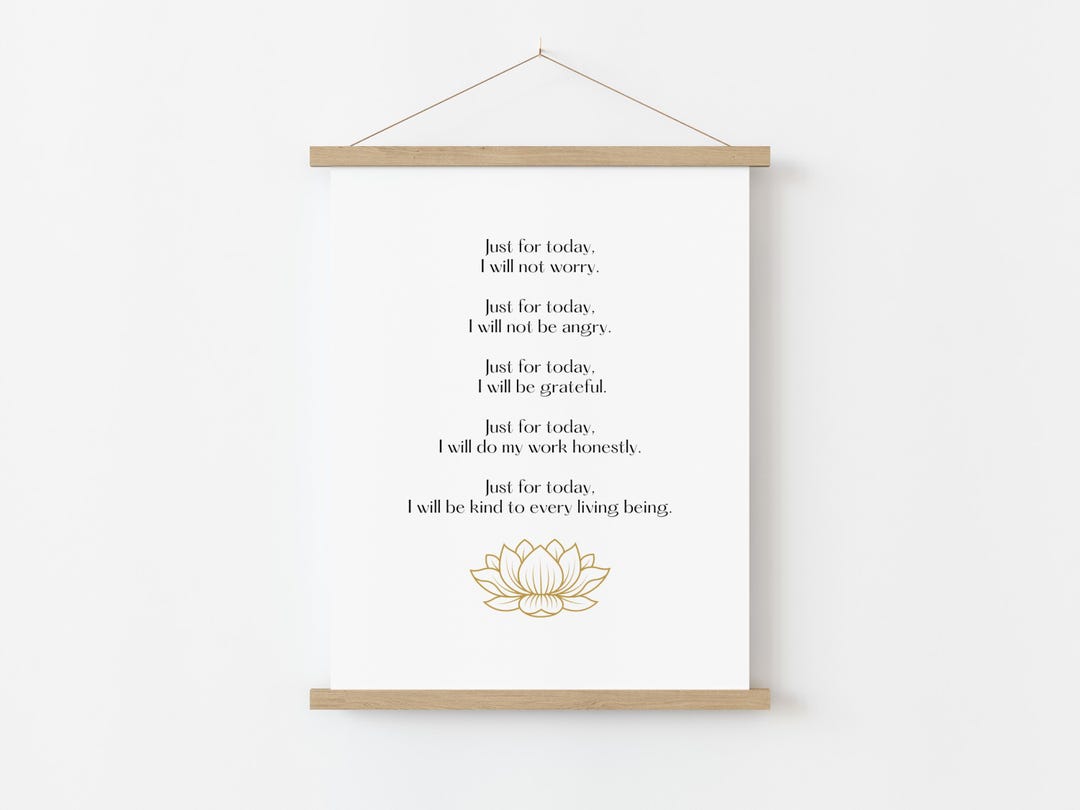 Reiki Principles Printable Wall Art Just for Today Reiki Prayer Energy ...
