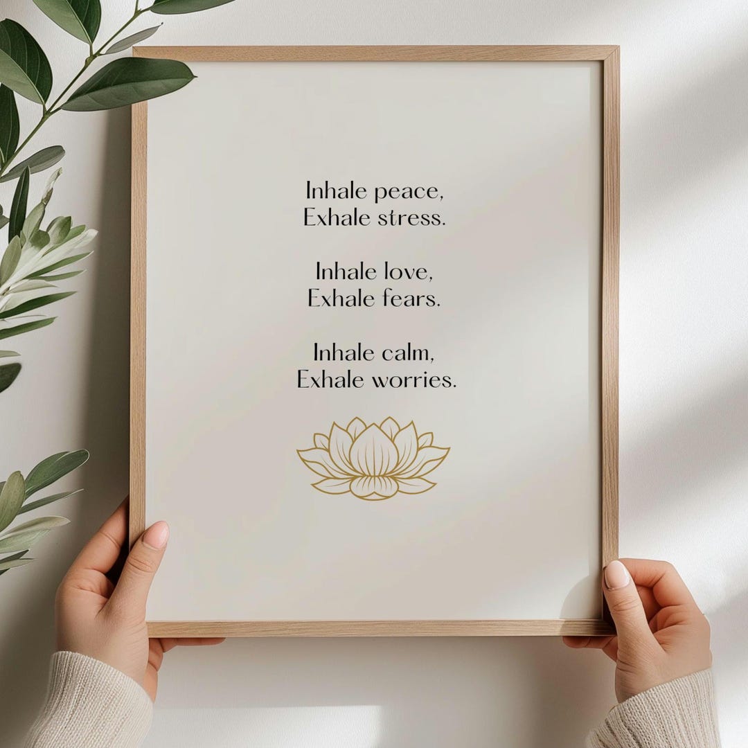 Inhale Exhale Yoga Print – Spiritual Meditation Wall Art (digital ...