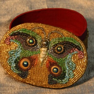 Golden Butterfly Mosaic Box
