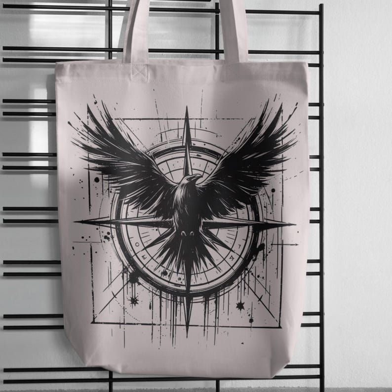 Raven and Compass PNG - Gothic Raven Clipart - Compass SVG Design ...