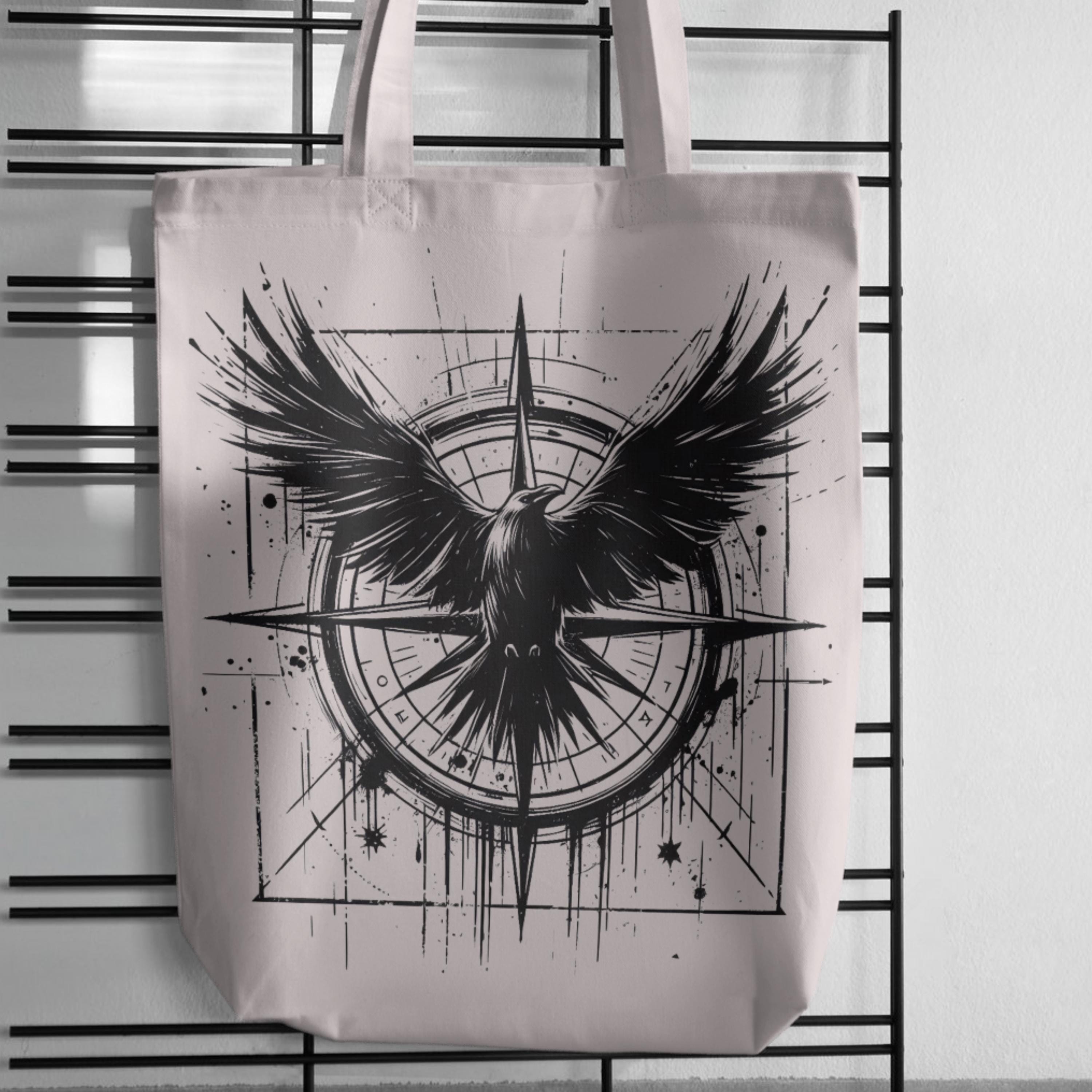 Raven and Compass PNG - Gothic Raven Clipart - Compass SVG Design ...