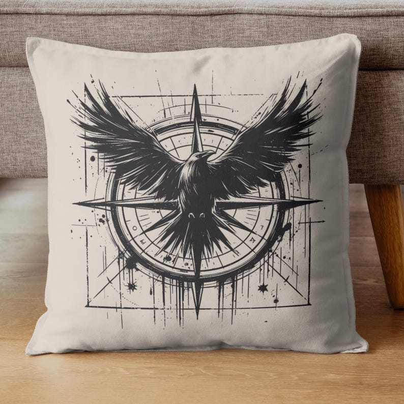 Raven and Compass PNG - Gothic Raven Clipart - Compass SVG Design ...