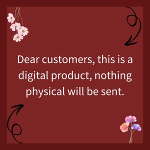 Dear Customers, This is a digital product, nothing physicalwill be sent