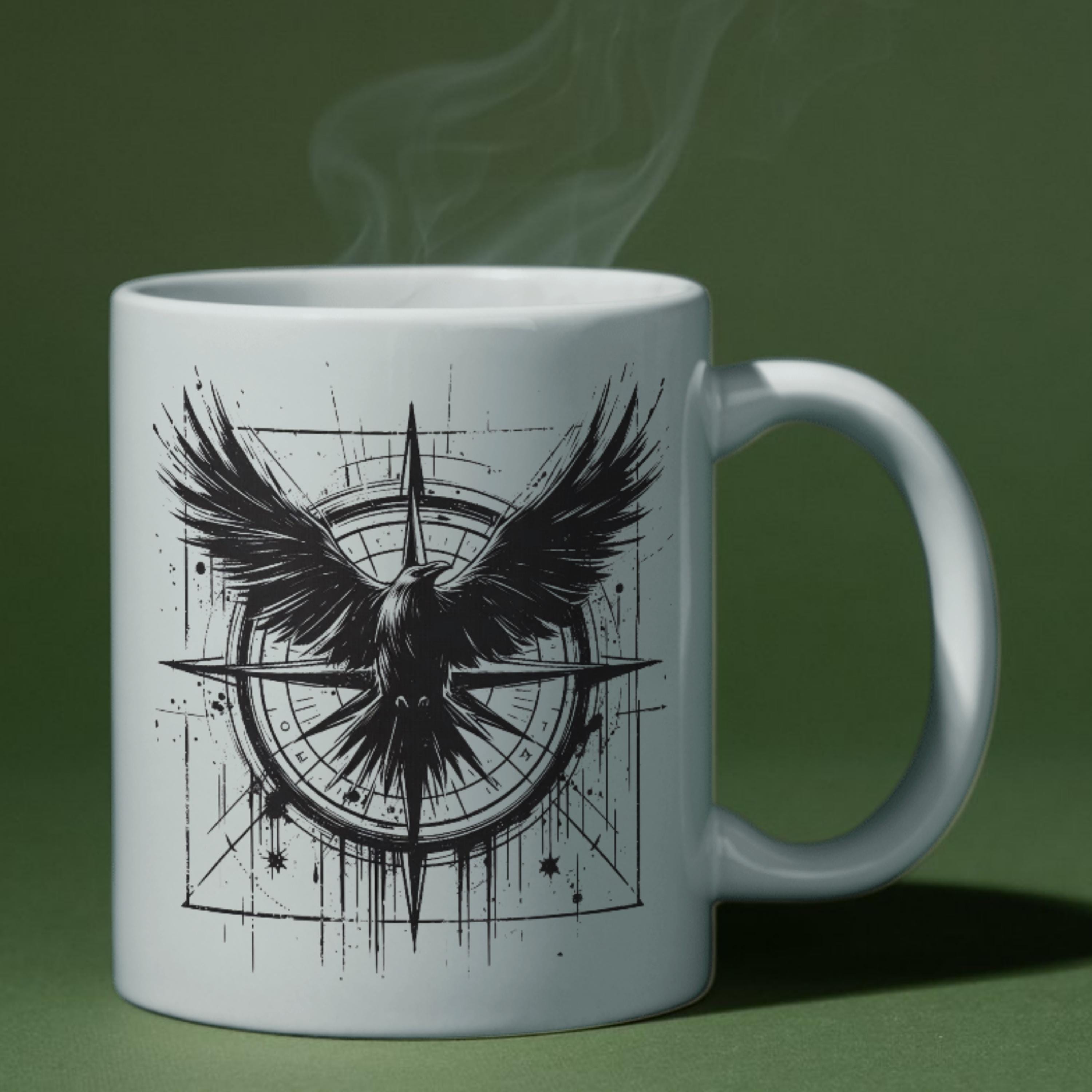 Raven and Compass PNG - Gothic Raven Clipart - Compass SVG Design ...