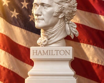 Weiße PLA-Büste von Alexander Hamilton – Gründervater der Vereinigten Staaten – Amerikanische Revolution – Historische Statue