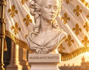 Weiße PLA-Büste der Marie Antoinette – Königin von Frankreich – Versailles – Französische Revolution – Historische Statue