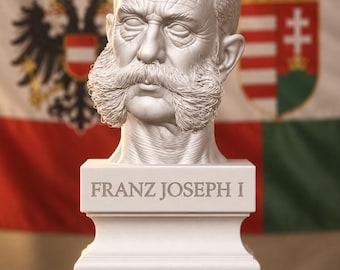 Weiße PLA-Büste von Franz Joseph I. – Kaiser von Österreich – Österreich-Ungarn – Habsburg – Historische Statue