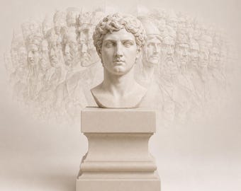 Individuelle Büste – Historische oder fiktive Figur – Matte weiße PLA-Statue – Anfertigung auf Bestellung