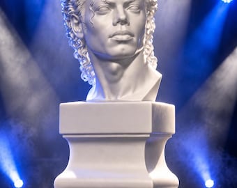 Michael Jackson Büste aus weißem PLA – König des Pop – Musikikone – Amerikanischer Sänger – Dekorative Statue