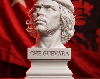 Weiße Che-Guevara-Büste der Volksbefreiungsarmee – Kubanischer Revolutionär – Geschichte des 20. Jahrhunderts – Historische Statue