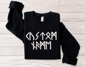 Custom Name in Runes Embroidered Sweatshirt, Norse Mythology