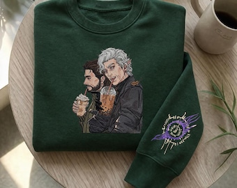 Baldur’s Gate 3 Astarion & Gale Embroidered Shirt, BG3 Romance Tee, Astarion Gale Fanart Sweatshirt, Cozy Gamer Gift, Fantasy RPG Shirt