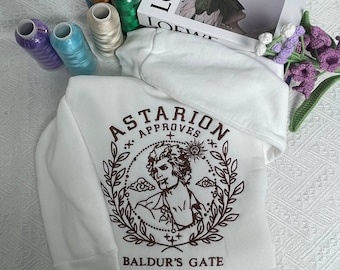 Astarion Embroidered Sweatshirt, Baldur's Gate Gamer Hoodie