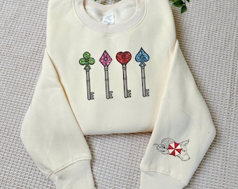 Resident Evil RPD Keys Sweatshirt, Resident Evil 2 Inspired Puzzle Key Hoodie, Survival Horror Gamer Shirt, Retro Gaming Gift
