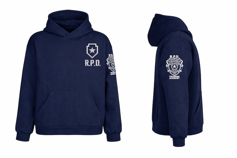 Resident Evil RPD Embroidered Sweatshirt, Raccoon City Police Hoodie, Gamer Gift for Him, Horror Game Shirt, Leon Kennedy Inspired image 5