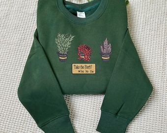 Resident Evil Herb Embroidered Sweatshirt, Green Red Blue Herb Gamer Hoodie, Survival Horror Game Shirt, Retro Gaming Gift