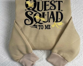 Quest Squad Embroidered Sweatshirt, Dragon Rider Hoodie