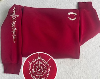 Astarion Tattoo Embroidered Sweatshirt, Baldur's Gate 3 Fan Apparel