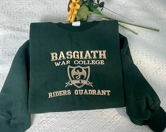 Embroidered Basgiath War College sweatshirt. Dragon Rider, Fantasy Reader, booktok, bookish gifts