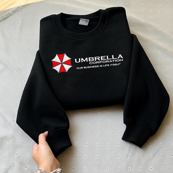 Umbrella Corporation Resident Evil Embroidered Sweatshirt,  Leon Kennedy Shirt, Horror Game Merch, Gamer Gift