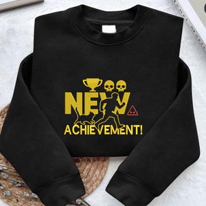 New Achievement Dungeon Crawler Carl Inspired Embroidered Sweatshirt, Lit RPG Bookish Vinyl Hoodie, Fantasy Sci-Fi Book Lover Gift