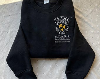 Resident Evil Embroidered Sweatshirt, Umbrella Corporation Hoodie, Leon Kennedy Shirt, Horror Game Merch, Gamer Gift