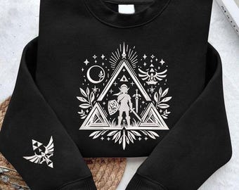 Embroidered Legend of Zelda Sweatshirt and Hoodie, Breath of the Wild,  Gamers Hoodies, Best Gift For Birthday