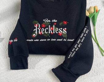 Embroidered 'Reckless' Sweatshirt, Bookish Gift
