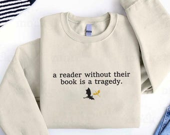 Embroidered Dragon Rider Sweatshirt, Book Lover Gift