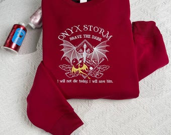 Fourth Wing Embroidered Sweatshirt, Violet Sorrengail Dragon Rider, Book Lover Gift