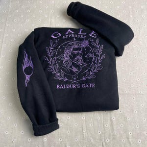 Gale Embroidered Sweatshirt, Gale  Hoodie, Baldur&#39;s Gate Sweatshirt, Baldur&#39;s Gate For Fans, Gift for gamer
