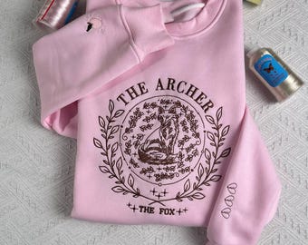 The Archer and The Fox Embroidered Sweatshirt and Hoodie, Gift For Readers, Bookish Shirts, Bookworm Sweatshirts