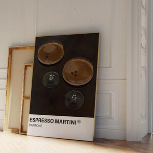 Pantone Espresso Martini, color Pantone, decoración Espresso Martini, paleta de colores, póster de cóctel, Pantone, póster Espresso Martini, digital