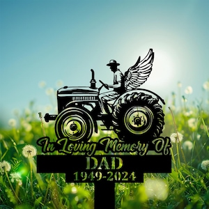 Personalized Farmer Memorial Garden Stakes, Farmer with Wings Grave Marker, Farmer Memorial Gifts, Farmer Loss