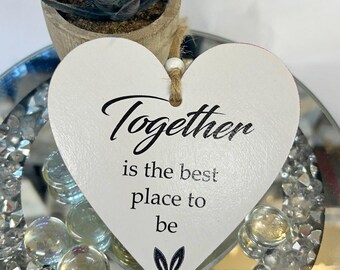 Loving Friendship Together Is The Best Place To Be Wooden Heart