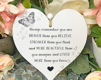 Inspirational Friendship Gift Always Remember You Are Loved Wooden Gift heart
