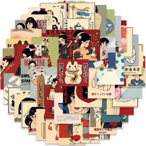 50 pc Retro Japanese Sticker pack