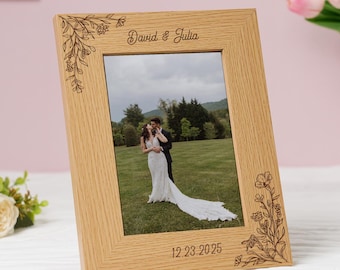 Wedding Gift Photo Frame,Personalized Picture Frame,Photo Frame Engagement Gift,Custom Wooden Picture Frames,Housewarming Gifts For Couples