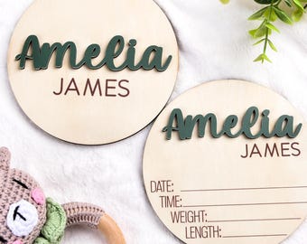 Baby Sign With Birth Stats,Personalized Baby Arrival Announcement Sign,Custom Baby Name Reveal,Baby Shower Gifts,Wood Baby Announcement Sign