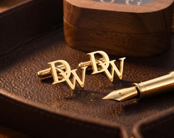 Personalized Initial Cufflinks, Graduation Gift for Him, Engraved Cufflinks for Graduate, Class of 2026 Gift for Boyfriend, College Graduate