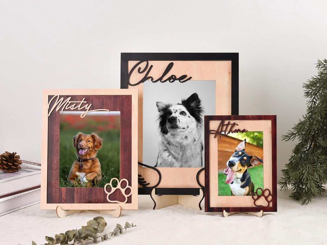 Personalized Pet Memorial Collar Frame, Custom Dog Loss Gift With Name ...