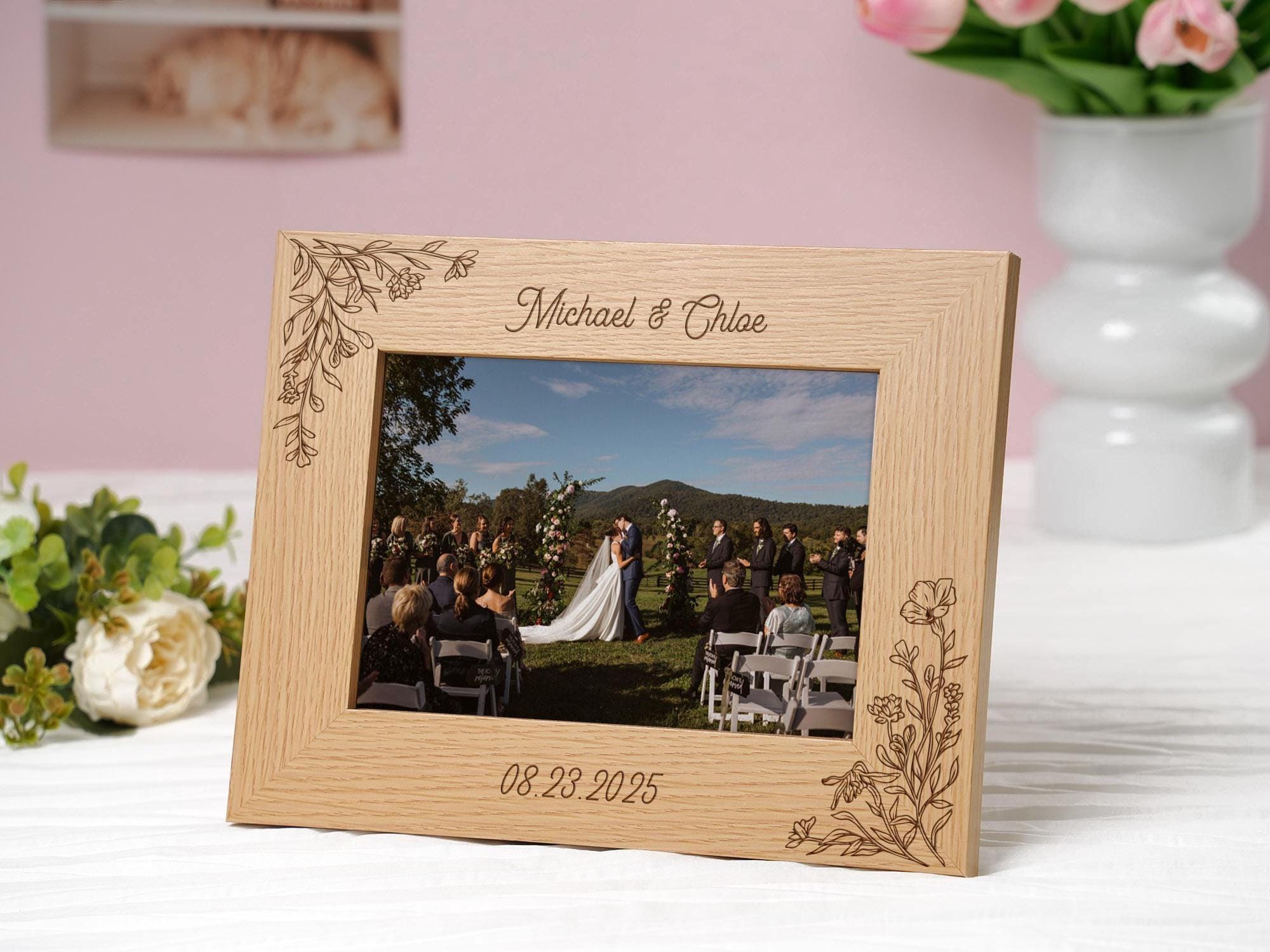 Cornice Portafoto In Legno Idea Regalo A65 – 20x14,5 Cm Per Foto 10x15, Da Tavolo O Parete