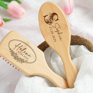 Brautjungfer Holzkamm, personalisierte Holzhaarbürste, handgemachte Brautjungfern Luftkissenbürste, gravierter Name Kamm, Brautjungfer Vorschlag, Hochzeitsgeschenk