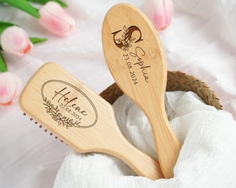 Bridesmaid Wooden Comb,Personalised Wooden Hair Brush,Handmade Bridesmaids Airbag Brush,Engraved Name Comb,Bridesmaid Proposal,Wedding Gift