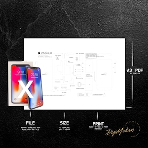 iPhone X teardown template, iPhone teardown template, framed iPhone, iPhone frame