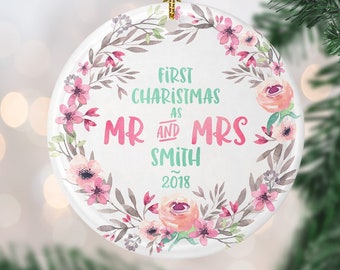 First Christmas as Mr and Mrs, Newlywed Christmas Gift, Our First Christmas Married Ornament, NewlywedChristmas Ornament, Newly Married gift