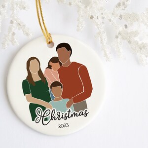 Family Christmas Ornament With Toddler and Baby, Family of 4 Christmas Ornament, 2 Children and Parents Christmas Ornament, Family of 4 gift