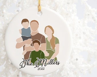 Family Christmas Ornament With Children and Pregnancy, Expecting Parents Christmas Ornament, Pregnancy Family Ornament, Family of 4 Ornament